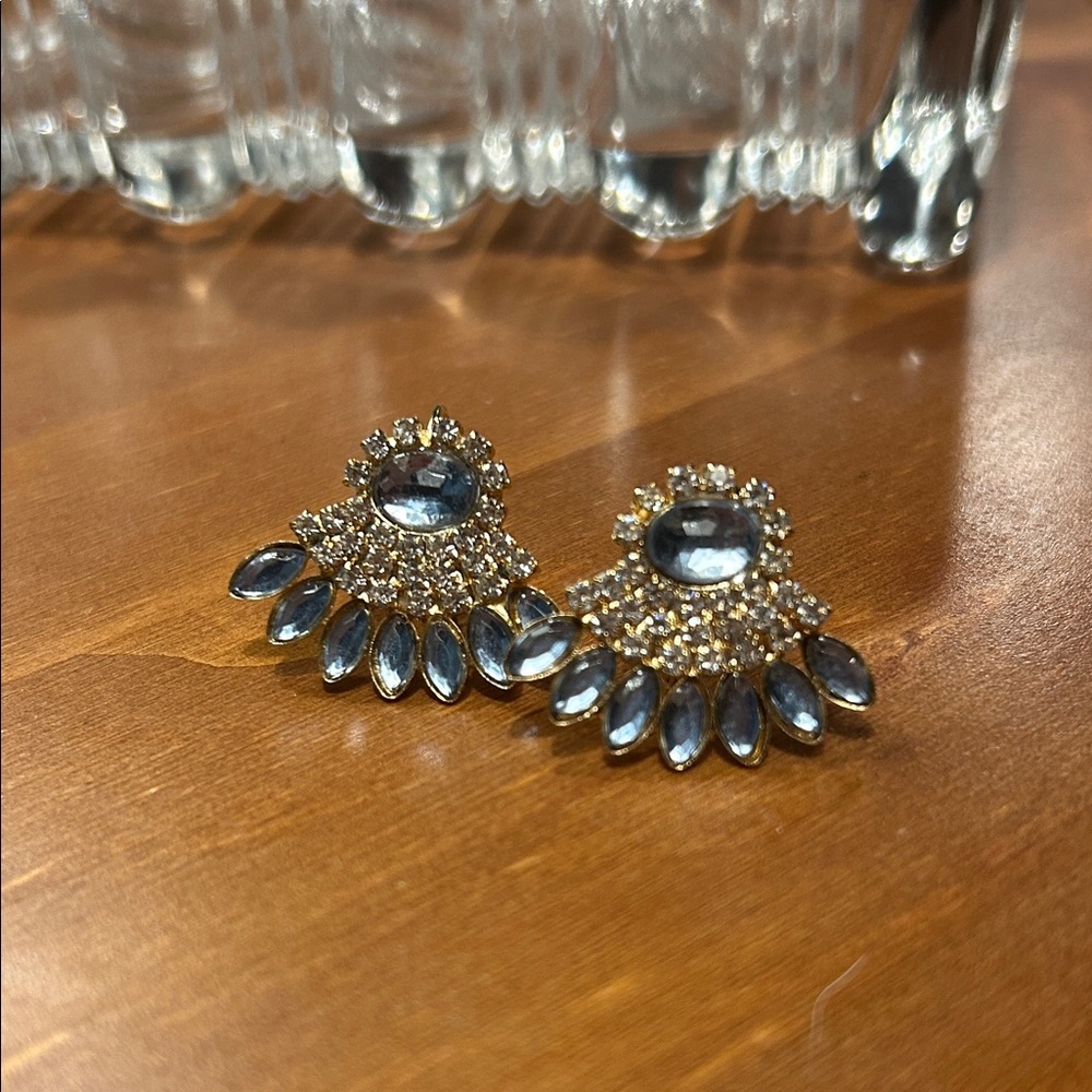 🛍 2/$18 Elegant Blue and Gold Earrings